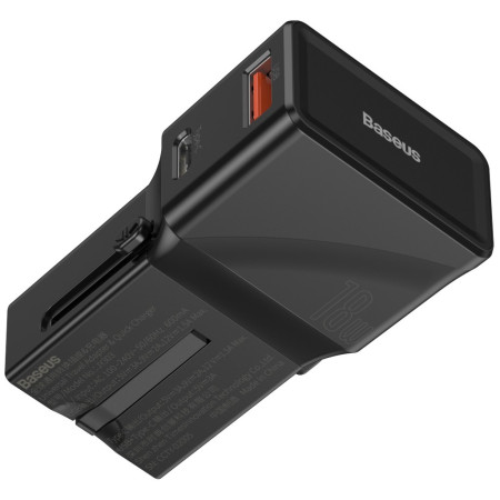 Сетевое зарядное устройство Baseus Universal Conversion PPS QC3.0+PD3.0 18W USB+Type-C 3A Универсальное Черный