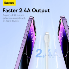 Кабель Baseus Pudding Series Fast Charging Data Cable USB to Lightning 2.4A 2m Білий