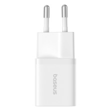 Мережевий зарядний пристрій Baseus GaN5 Mini Fast Charger 1C PD3.0 25W Type-C 3A + кабель Baseus Type-C to Type-C 100W 20V/5A 1м Білий