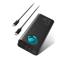 УМБ Baseus Amblight 26800mAh 65W 6A з технологією QC3.0+PD3.0 4USB+Type-C+ кабель Type-C to Type-C 100W 20V/5A 1м Чорний