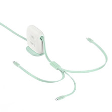 Кабель Baseus Traction Series Retractable 3-in-1 Fast Charging Data Cable Type-C to Lightning+Type-C+MicroUSB 100W 1.7m Зелений