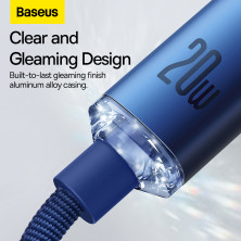 Кабель Baseus Crystal Shine Series Fast Charging Data Cable Type-C to Lightning PD 20W 1.2m Синій