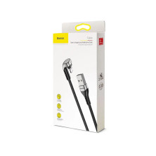 Кабель Baseus Green U-Shaped Lamp Mobile Game Cable USB to Lightning 2.4A 1m Чорний