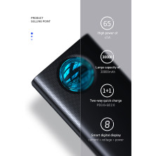 УМБ Baseus Amblight 30000mAh 65W 6A з технологією QC3.0 + PD3.0 + кабель Baseus Xiaobai series Type-C to Type-C 100W 20V/5A 1м Чорний