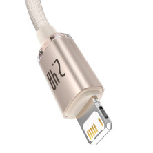 Кабель Baseus Crystal Shine Series USB to Lightning 2.4A 1.2m Рожевий