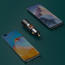 Автомобільний зарядний пристрій Baseus Share Together Fast Charge Car Charger 120W 2USB + 1 Прикурювач Сірий
