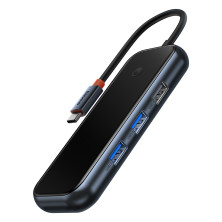 USB-хаб Baseus 5in1 AcmeJoy 5-Port Type-C HUB Adapter Type-C to USB3.0*2, USB2.0*1, Type-C*1, 4KHDMI, Сірий