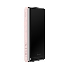 УМБ Baseus Magnetic Bracket 3in1 10000mAh 20W 3A QC3.0+PD3.0 с Беспроводной зарядкой Qi 15W Розовый