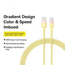 Кабель Baseus Discolor Series Fast Charging Data Cable USB to Type-C 100W 20V 5A 1m Жовтий