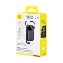 УМБ Baseus EnerFill FC31 Qpow3 Dual-Cable 20000mAh 22.5W с технологией QC3.0+PD3.0 и iP 20W+Type-C 22.5W кабелем Черный