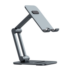 Підставка для телефону настільна Baseus Desktop Biaxial Foldable Metal Stand for Phones Сірий