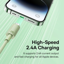 Кабель Baseus Habitat Series Fast Charging Data Cable USB to Lightning 2.4A 2m Салатовий