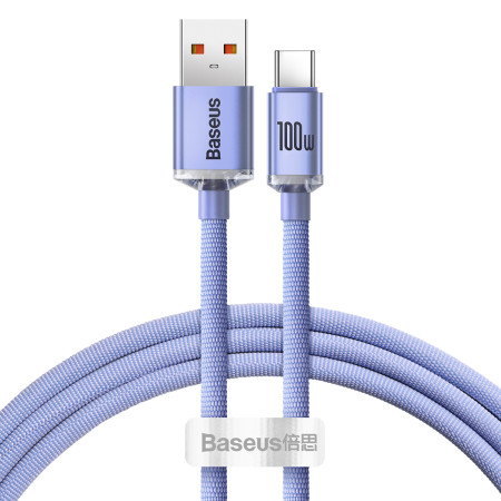 Кабель Baseus Crystal Shine Series Fast Charging Data Cable USB to Type-C 100W 20V 5A 1.2m Фиолетовый