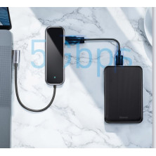 USB-хаб Baseus 5in1 Multi-functional 5-Port Type-C HUB Adapter Type-C to USB3.0*3, Type-C(PD)*1, 4KHDMI Серый