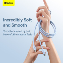 Кабель Baseus Jelly Liquid Silica Gel Fast Charging Data Cable Type-C to Type-C 100W 20V 5A 1.2m Синій