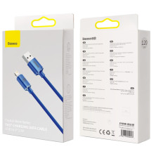 Кабель Baseus Crystal Shine Series USB to Lightning 2.4A 1.2m Синий