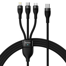 Кабель Baseus Flash Series 2 3-in-1 Fast Charging Data Cable Type-C to Lightning+Type-C+MicroUSB 100W 1.5m Чорний