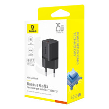 Сетевое зарядное устройство Baseus GaN5 Mini Fast Charger 1C PD3.0 25W Type-C 3A Черный