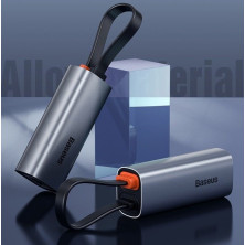 USB-хаб Baseus Steel Cannon Series USB A & Type-C Bidirectional Gigabit LAN Ethernet RJ45 Adapter Сірий