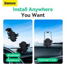 Автотримач для телефона Baseus UltraControl Lite Series Car Holder на торпедо Чорний