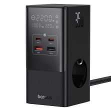 Мережевий зарядний пристрій Baseus PowerCombo Tower PowerStrip 35W 3AC+2USB+2Type-C 3A Чорний
