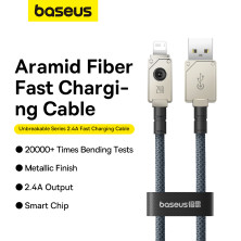 Кабель Baseus Unbreakable Series Fast Charging Data Cable USB to Lightning 2.4A 2m Серый