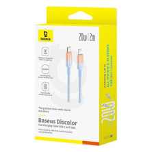 Кабель Baseus Discolor Series Fast Charging Data Cable Type-C to Lightning PD 20W 2m Голубой