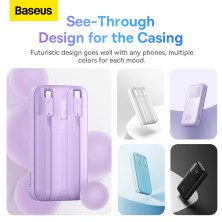 УМБ Baseus Comet Digital Display Fast Charge 10000mAh 22.5W 3A з технологією QC3.0+PD3.0 и iP 20W+Type-C 22.5W кабелем Блакитний