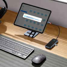 USB-хаб Baseus 4in1 AcmeJoy 4-Port Type-C HUB Adapter Type-C to USB3.0*3, Type-C*1 Серый