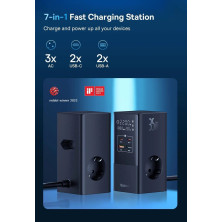 Мережевий зарядний пристрій Baseus PowerCombo Tower PowerStrip 35W 3AC+2USB+2Type-C 3A Чорний