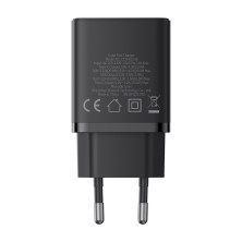 Сетевое зарядное устройство Baseus Cube Fast Charger QC3.0+PD3.0 20W USB+Type-C 3A Черный