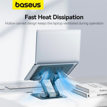 Подставка для ноутбука Baseus UltraStable Pro Series Rotatable and Foldable Laptop Stand на 3 шарнирах вращение 360° Серый