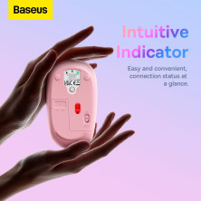 Беспроводная мышка Baseus F01B Tri-Mode Wireless Mouse 2.4G/BT1+BT2 800-1200-1600dpi Розовый