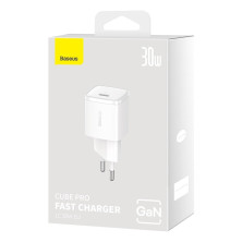 Мережевий зарядний пристрій Baseus Cube Pro GaN5 Fast Charger 1C PD3.0 30W Type-C 3A Білий