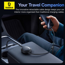 Кабель Baseus Free2Draw Retractable Crystal 3-in-1 Fast Charging Data Cable Type-C to Lightning+Type-C+MicroUSB 100W 1.1m Чорний