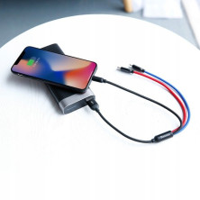 Кабель Baseus Three Primary Colors 3-in-1 Fast Charging Data Cable USB to Lightning+Type-C+MicroUSB 3.5А 0.3m Чорний