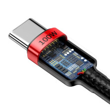 Кабель Baseus Cafule Flash Charging Data Line Cable Type-C to Type-C PD 2.0 QC 3.0 100W 20V 5A 2m Черно-Красный