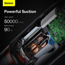 Автомобильный пылесос Baseus A7 Car Vacuum Cleaner 90 Вт 6000 Па Черный