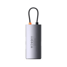 USB-хаб Baseus 4in1 Metal Gleam 4-Port Type-C HUB Adapter Type-C to USB3.0*3, RJ45 Сірий