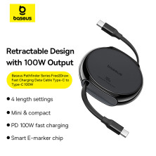 Кабель Baseus Pathfinder Series Free2Draw Fast Charging Data Cable Type-C to Type-C 100W 20V 5A 1m Черный