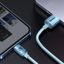 Кабель Baseus Crystal Shine Series USB to Lightning 2.4A 1.2m Блакитний