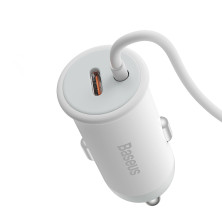 Беспроводное автомобильное зарядное устройство Baseus CW01 Magnetic Wireless Charging Car Mount 40W с функцией MagSafe и Qi 15W+Type-C 25W Белый