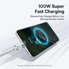 Кабель Baseus StarSpeed Series 3-in-1 Fast Charging Data Cable USB to Lightning+Type-C+MicroUSB 100W 1.5m Білий