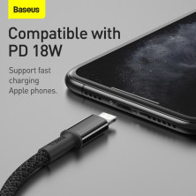 Кабель Baseus High Density Braided Fast Charging Data Cable Type-C to Lightning PD 20W 2m Черный