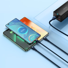 Кабель Baseus Flash Series 2 3-in-1 Fast Charging Data Cable USB to Lightning+Type-C+MicroUSB 100W 1.2m Синій