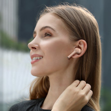 Беспроводные Bluetooth наушники Baseus Encok TWS W06 с функцией беспроводной зарядки Qi Розовый