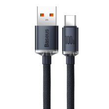 Кабель Baseus Crystal Shine Series Fast Charging Data Cable USB to Type-C 100W 20V 5A 1.2m Черный