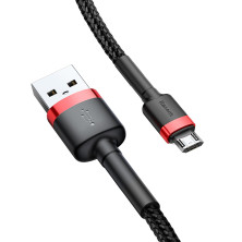 Кабель Baseus Cafule Cable USB to Micro USB 2.4A 1m Черно-Красный