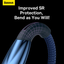 Кабель Baseus Glimmer Series Fast Charging Data Cable USB to Type-C 100W 20V 5A 1m Синій