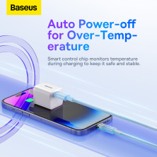 Кабель Baseus Explorer Series with Smart Temperature Control Fast Charging Data Cable Type-C to Lightning PD 20W 1m Голубой